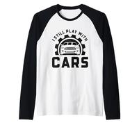 Divertente Meccanico di Automobili Ancora Giocando con Gli Appassionati di Automobili Maglia con Maniche Raglan