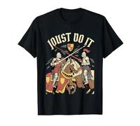 Divertente Medieval Times Jousting Knight Storia Giochi di Parole Giostra Fallo Maglietta