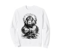 Divertente Meditazione Onsen del Macaco Giapponese della Felpa