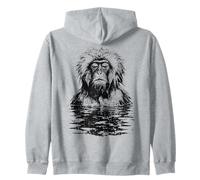Divertente Meditazione Onsen del Macaco Giapponese della Felpa con Cappuccio