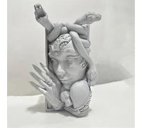 Divertente Medusa Serpente Ragazza Fermalibri Resina Statua Del Drago Fermalibri Da Tavolo Libro Ad Angolo Scaffale Libro Fantasy Ornamento Figurina Decorazione For Ingresso Bar(Gray Snake Woman)