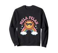 Divertente Mela Pelan Retro Groovy Rainbow Sunshine Felpa