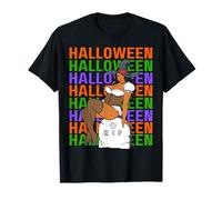 Divertente Melanina Halloween Ragazza Nera Magia Costume Sangue Spaventoso Maglietta