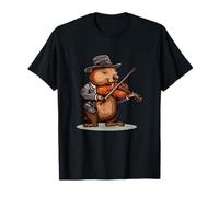 Divertente melodia di violino castoro per un look affascinante e casual Maglietta