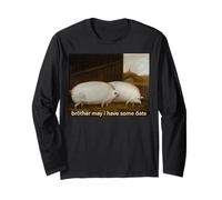Divertente Meme Brother May I Have Some Oats Tee Maglia a Manica