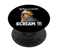 Divertente meme di uccelli urlanti di Cockatiel T per i PopSockets PopGrip Adesivo
