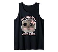 Divertente Meme I'm Literally Just a Girl Sad Hamster Canotta