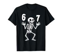Divertente Meme Six Seven Skeleton per Halloween 6 7 Maglietta