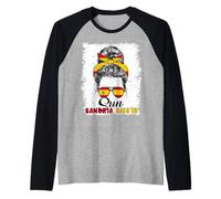 Divertente Messy Bun Lady Benidorm Citazione Spagna Maglia con Maniche Raglan