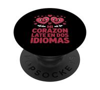 Divertente Mi Corazon Late En Dos Idiomas Bilingue PopSockets PopGrip Adesivo
