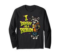 Divertente Mi identifico Come Un Problema Raccoon Trash Maglia a Manica