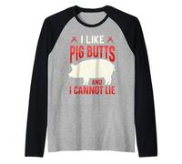 Divertente Mi piacciono i Mozziconi di Maiale e Non Posso mentire Maglia con Maniche Raglan