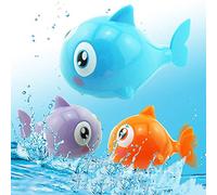 Divertente mini modello di pesce Cartoon Shark Bath Clockwork Toy Plastica riutilizzabile Wind Up Re