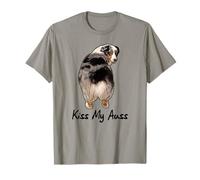Divertente miniatura Australian Shepherd Kiss My Auss Mini Aussie Maglietta