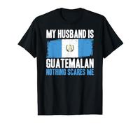 Divertente Mio Marito è guatemalteco Niente Mi spaventa Maglietta con Stampa Grafica Economica