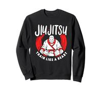 Divertente MMA BJJ Treno Come Una Bestia Brasiliano Jiu Jitsu Felpa