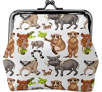 Divertente modello di animali selvatici suricati fibbia portamonete in pelle borsa vintage bacio serratura portamonete portamonete per donne ragazze