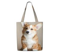 Divertente modello di cane Corgi,Borse della spesa riutilizzabili, borse per la spesa, borsa a tracolla in tela di grande capacità
