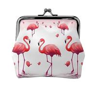 Divertente modello Pug stampato portamonete per le donne borsa portafoglio in pelle PU sacchetto cambio bacio-blocco sacchetto vintage, Deliziosi fenicotteri rosa., Taglia unica, Vintage