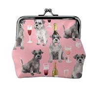Divertente modello Pug stampato portamonete per le donne borsa portafoglio in pelle PU sacchetto cambio bacio-blocco sacchetto vintage, Schnauzer, Taglia unica, Vintage