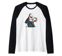 Divertente Monaca del Fumetto con Il Costume di Palla da Spiaggia Sacra Maglia con Maniche Raglan