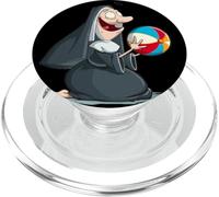 Divertente monaca del fumetto con il costume di palla da spiaggia sacra PopSockets PopGrip per MagSafe