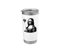 Divertente Monna Lisa Selfie Art Renaissance Goes Digital Design Bicchiere termico in acciaio inox doppia parete