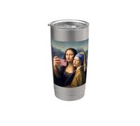 Divertente Monna Lisa Selfie Donne Arte Ragazze Potere Bicchiere termico in acciaio inox doppia parete