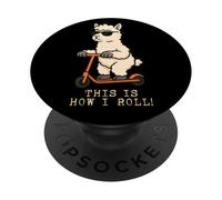 Divertente monopattino a forma di lama con scritta in inglese "This Is How I Roll" per PopSockets PopGrip Adesivo