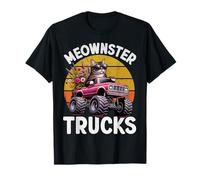 Divertente Monster Truck Cat per Ragazze Donne Monster Truck Party Maglietta