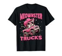 Divertente Monster Truck Cat per ragazze donne Monster Truck Party Maglietta