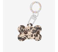 Divertente motivo carlino stampa carino acrilico cani tag doppio lato shap ID tag con portachiavi per decorazioni artigianali animali domestici