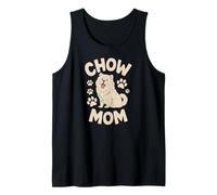 Divertente motivo "Chow Mom", con simpatica stampa di zampe e cane per gli amanti degli animali domestici Canotta