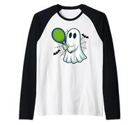 Divertente Motivo con Giocatore di Pickleball per Halloween, per Uomini e Donne Maglia con Maniche Raglan