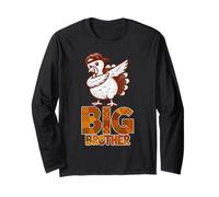 Divertente Motivo Tacchino Big Brother Ringraziamento Maglia a Manica