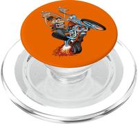 Divertente motociclista selvaggio equitazione un retrò chopper moto cartone animato PopSockets PopGrip per MagSafe