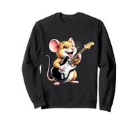 Divertente Mouse Che Suona la Chitarra, Design per Gli Amanti del Mouse Musicale Felpa