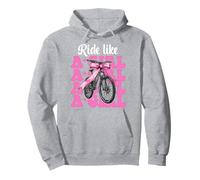 Divertente MTB Mountain Bike Ragazza Mamma Ride Like A Girl Felpa con Cappuccio