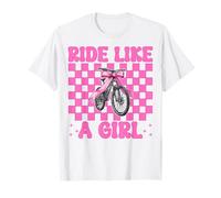 Divertente MTB Mountain Bike Ragazza Mamma Ride Like A Girl Maglietta