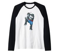 Divertente Muay Thai Gorilla - Thai Boxing Maglia con Maniche Raglan