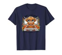 Divertente mucca delle Highland Don't Look Back Retro Maglietta