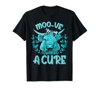 Divertente Mucca Moo Cancro ovarico Verso Una Cura Maglietta