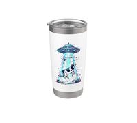 Divertente Mucca Rapimento UFO Glitch Art Alien Meme Spazio Ragazzi Uomini Bicchiere termico in acciaio inox doppia parete