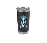 Divertente Mucca Rapimento UFO Glitch Art Alien Meme Spazio Ragazzi Uomini Bicchiere termico in acciaio inox doppia parete