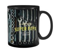 Divertente - Mug Cassetta Attrezzi | Ceramica Nera Grande, Design Originale Cofanetto Meccanico, Contenitore Ironico Per Caffè, Tè, Birra, Vino, Whisky, Succo, Minestra - Regalo Per Papà, Marito
