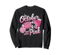 Divertente Nastro Rosa per Il Cancro al Seno Ottobre Affrontare Il Calcio Felpa