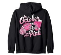 Divertente Nastro Rosa per Il Cancro al Seno Ottobre Affrontare Il Calcio Felpa con Cappuccio
