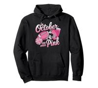 Divertente Nastro Rosa per Il Cancro al Seno Ottobre Affrontare Il Calcio Felpa con Cappuccio
