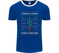Divertente Natale Cactus Prick Uomo Ringer Fotl