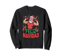 Divertente Natale Feliz Navidad sminuzzato Babbo Natale Felpa